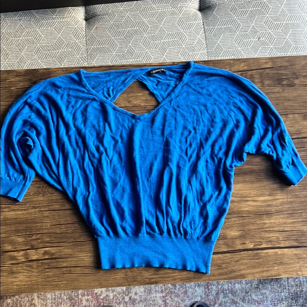 Express Blue Women's open back, crop top